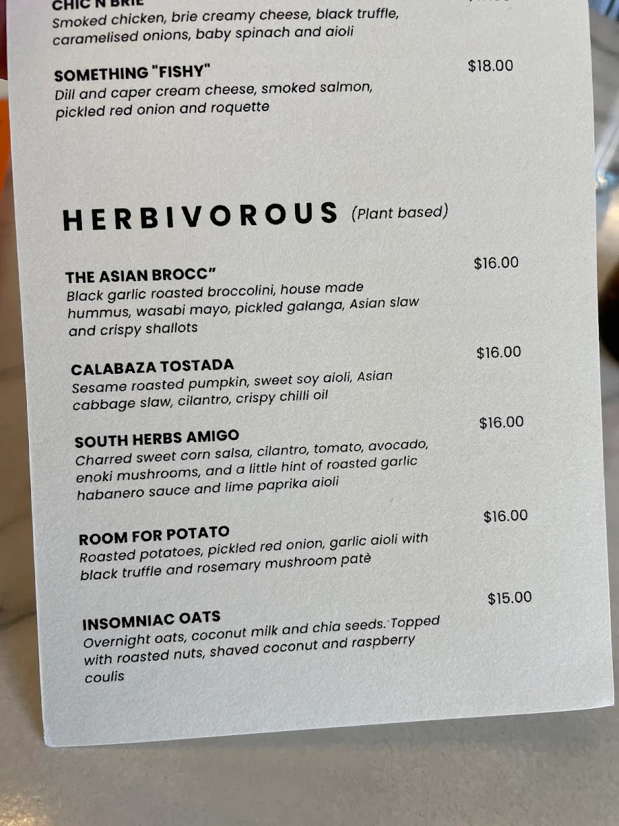 Menu, Metta Sol Specialty Coffee