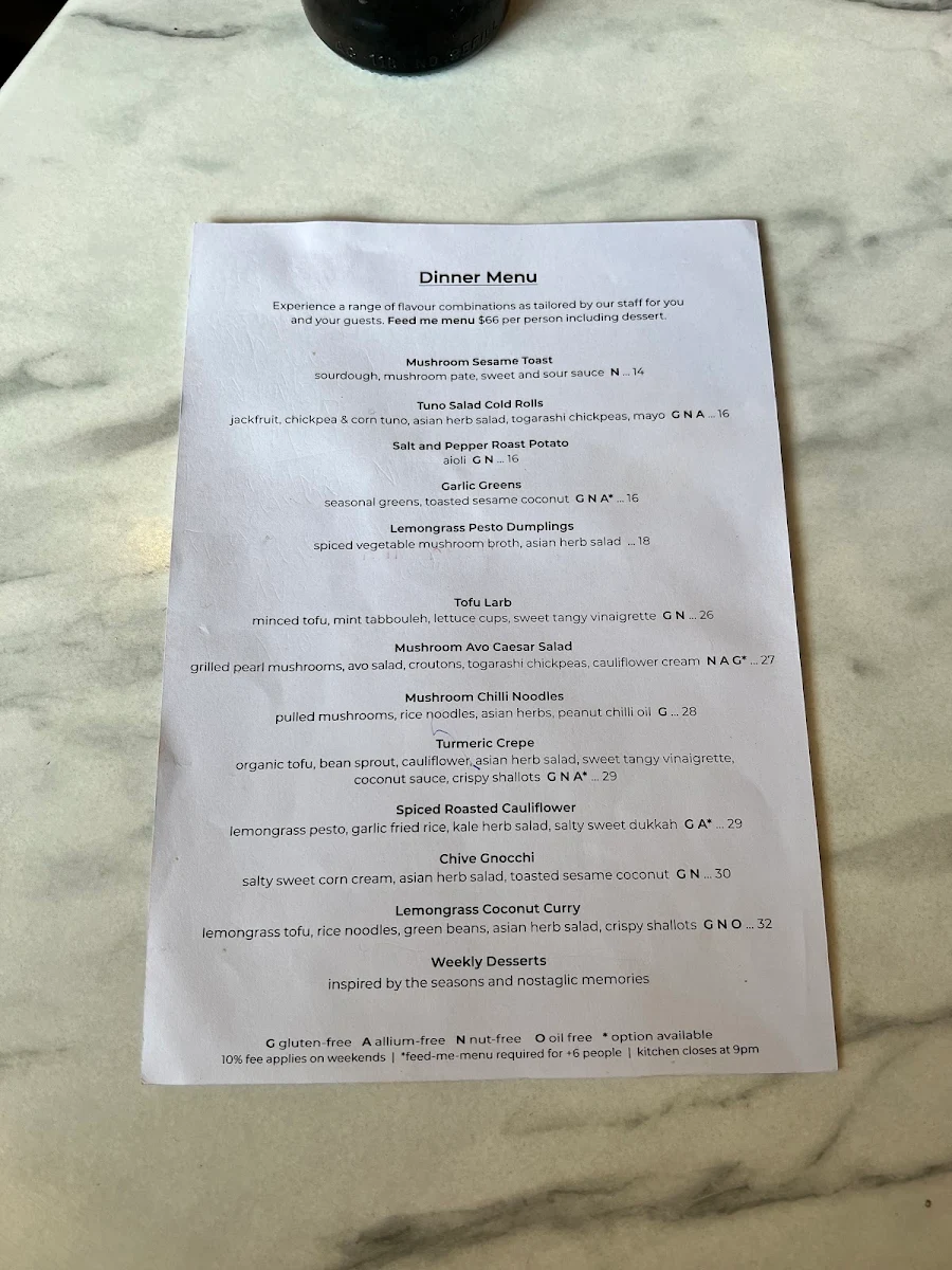 Menu, Metta Sol Specialty Coffee