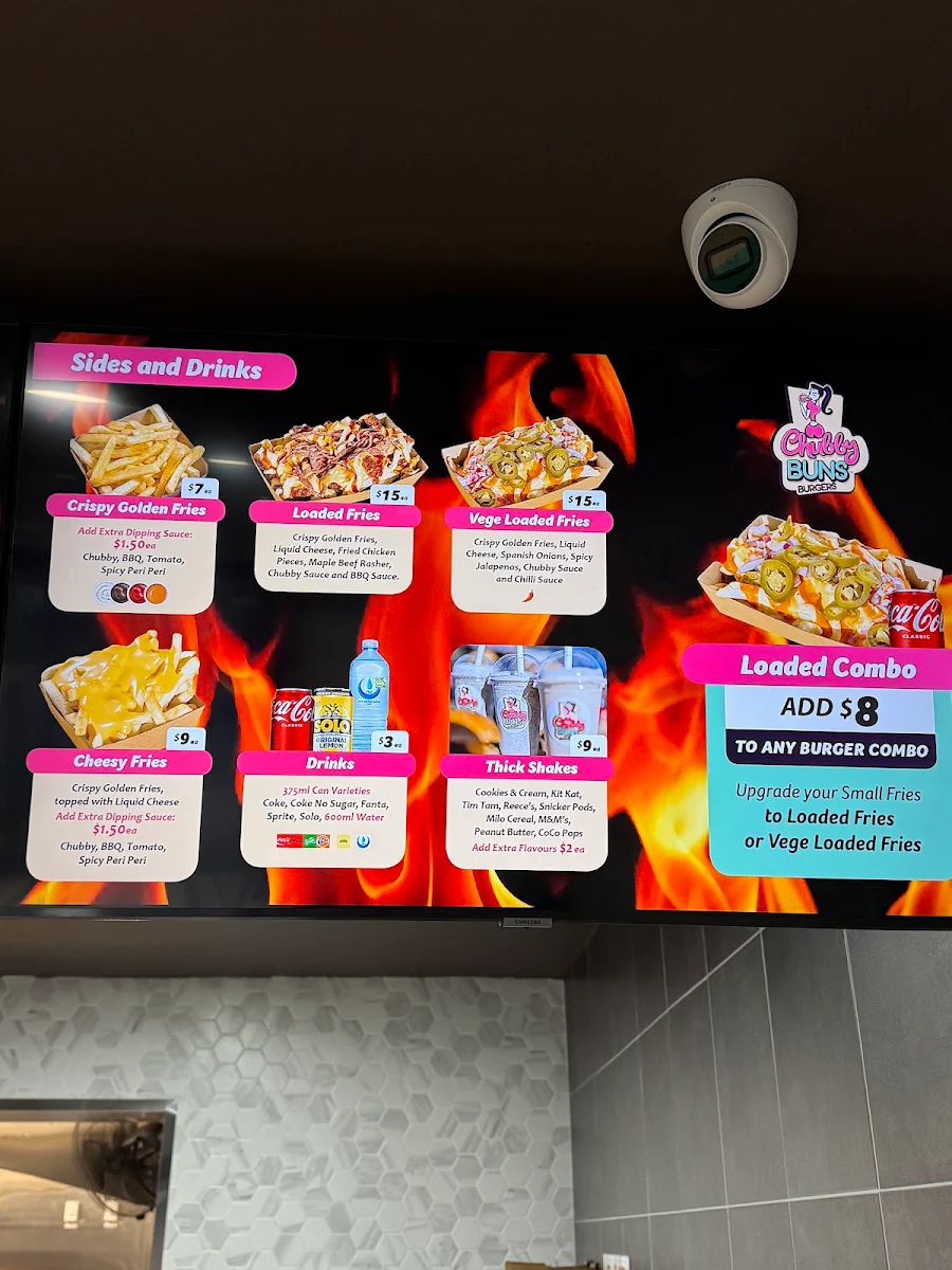 Menu, Chubby Buns Burgers Enmore