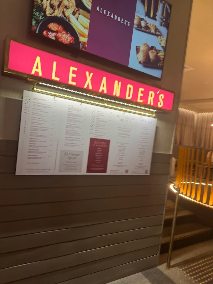 Menu, Alexander's