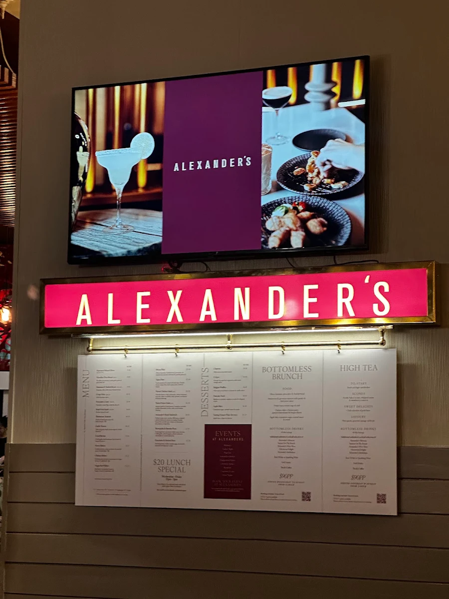 Menu, Alexander's