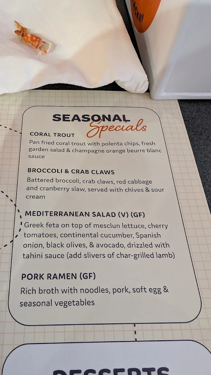 Menu, Buddy Boy Kitchen Mackay