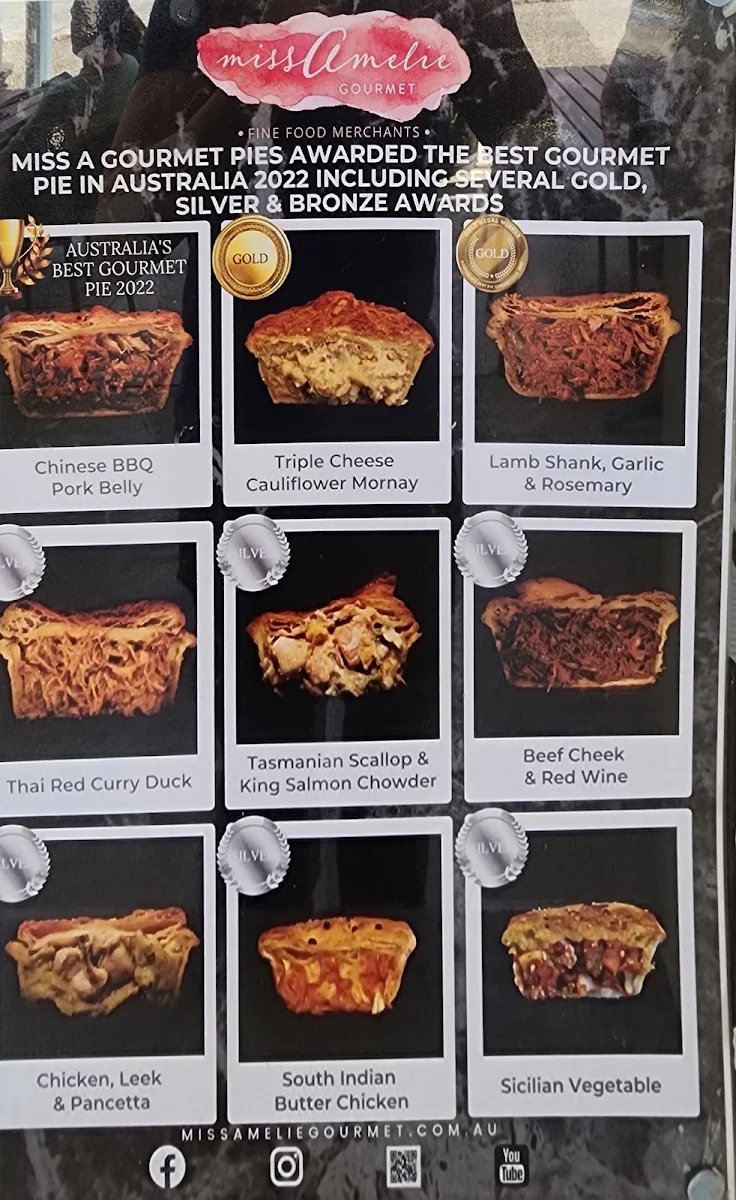 Menu, Miss Amelie Gourmet