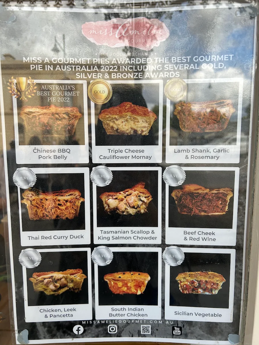 Menu, Miss Amelie Gourmet