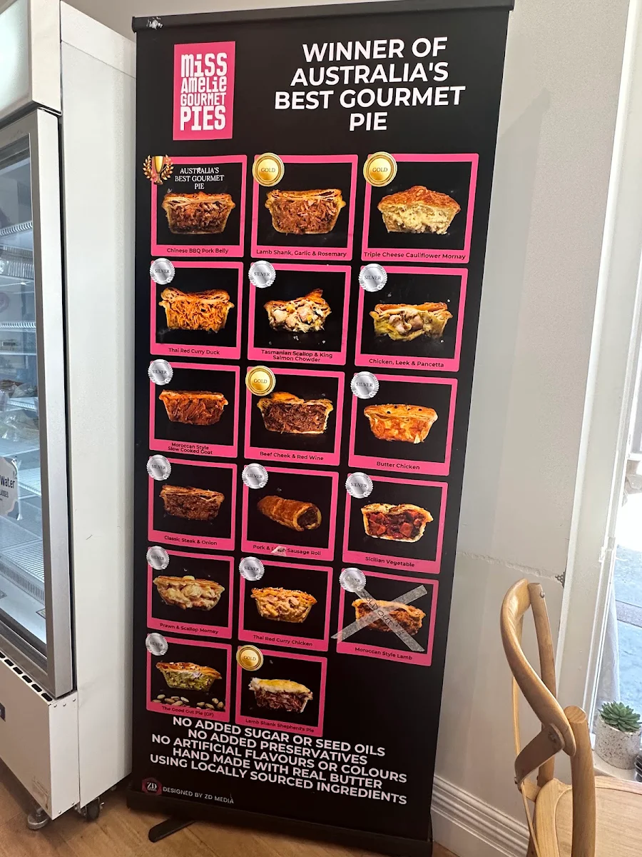 Menu, Miss Amelie Gourmet