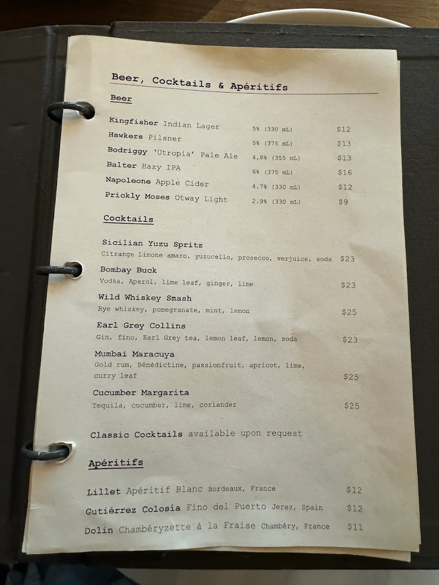 Menu, Tonka
