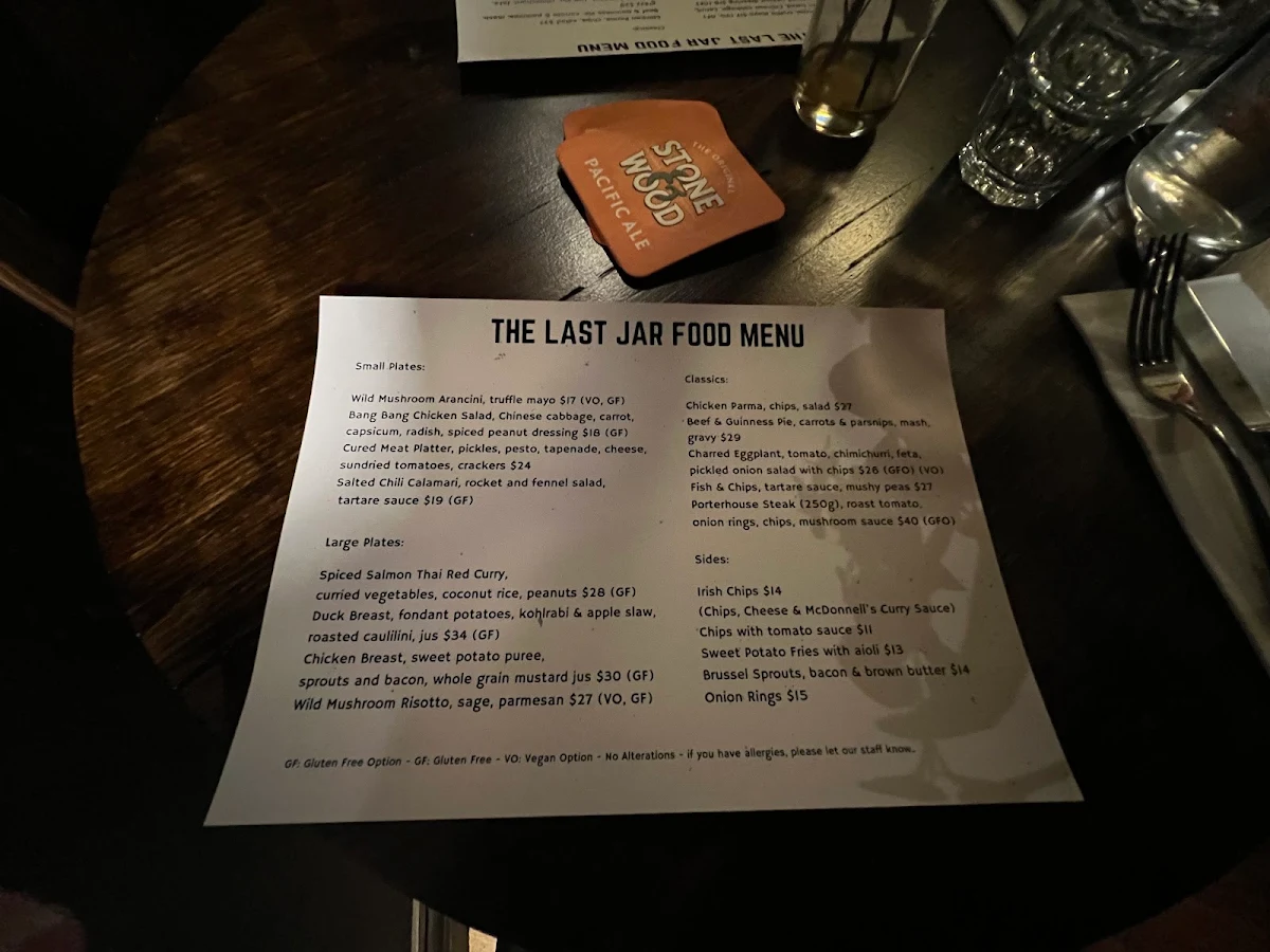 Menu, The Last Jar