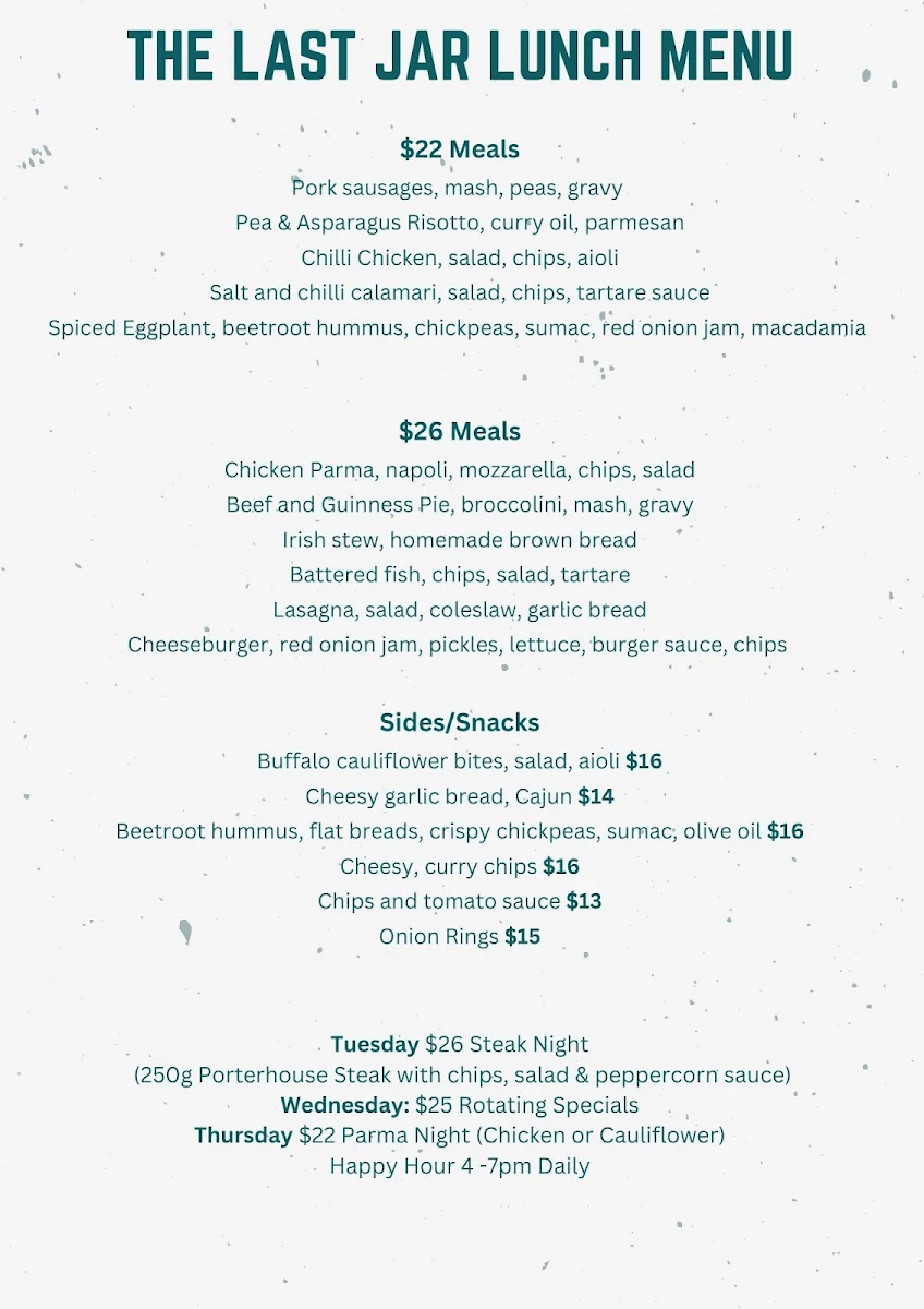 Menu, The Last Jar