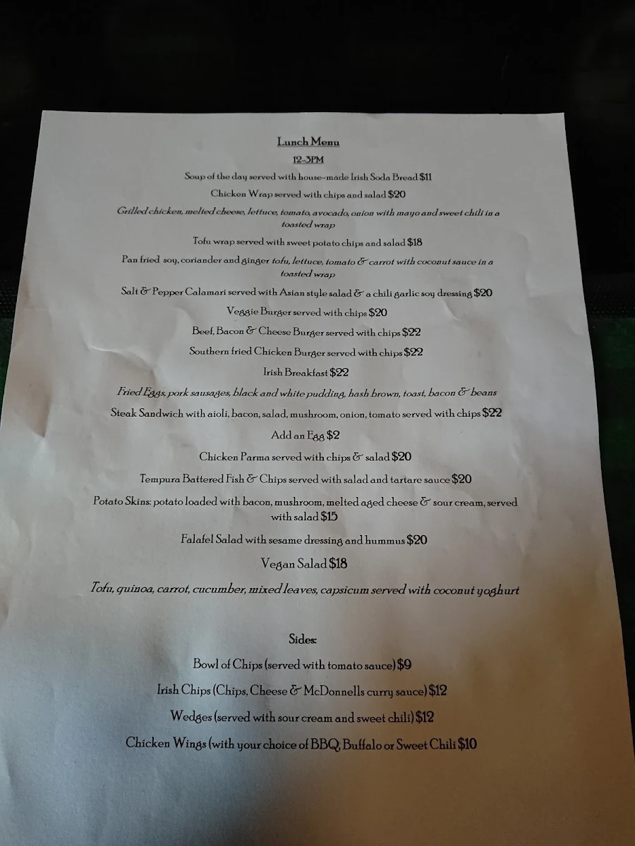 Menu, The Last Jar