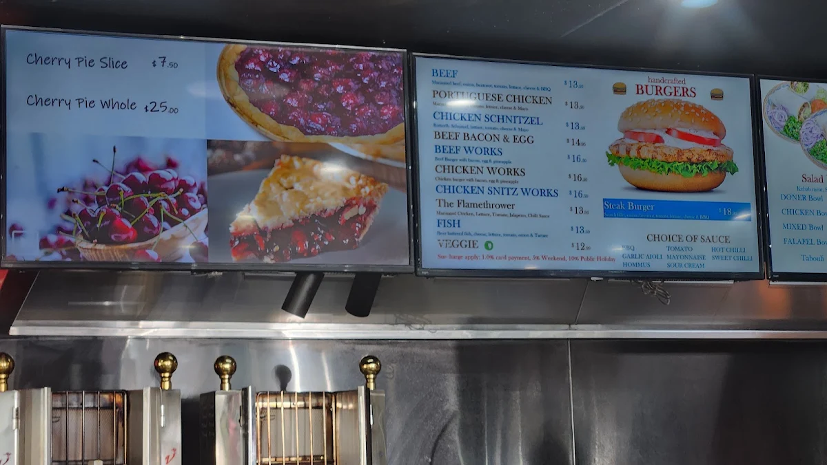 Menu, Cherry Pie Café Kebab & Burger