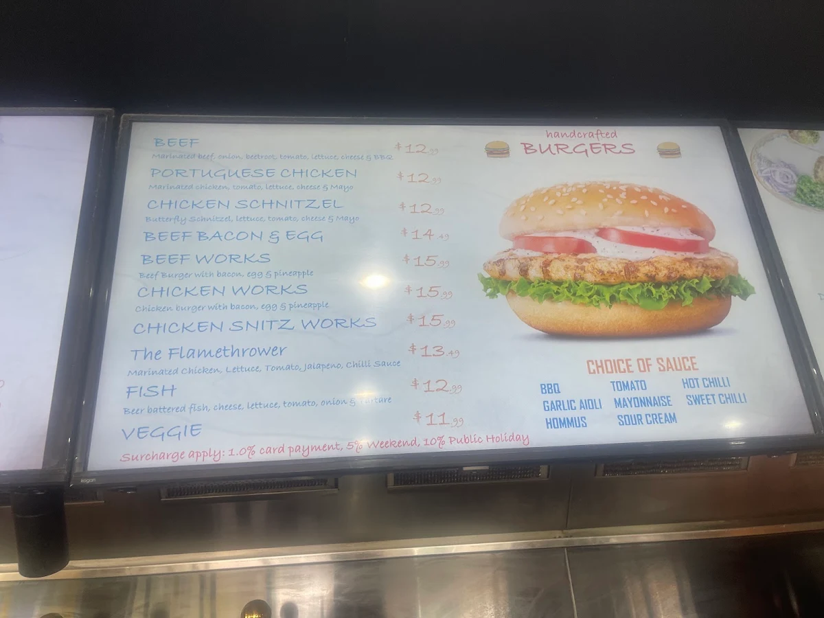 Menu, Cherry Pie Café Kebab & Burger