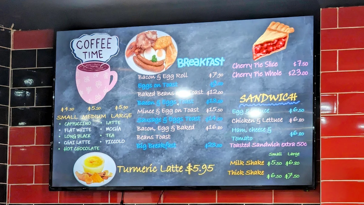 Menu, Cherry Pie Café Kebab & Burger