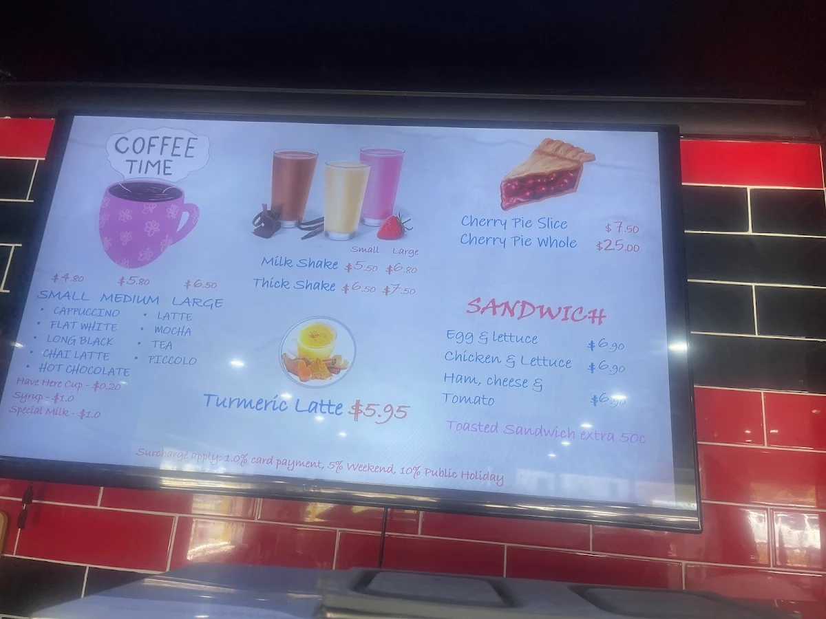 Menu, Cherry Pie Café Kebab & Burger