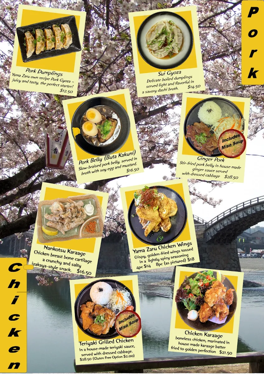 Menu, Yama Zaru Izakaya