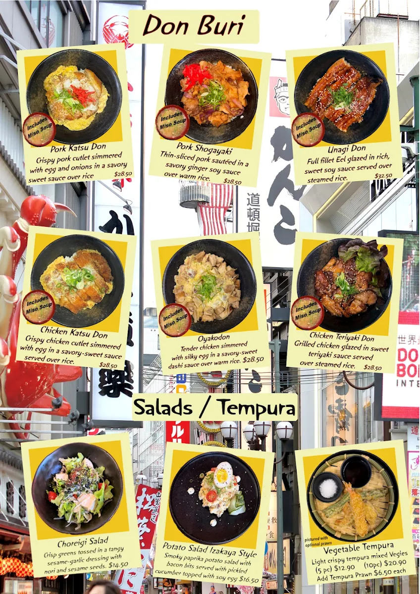 Menu, Yama Zaru Izakaya