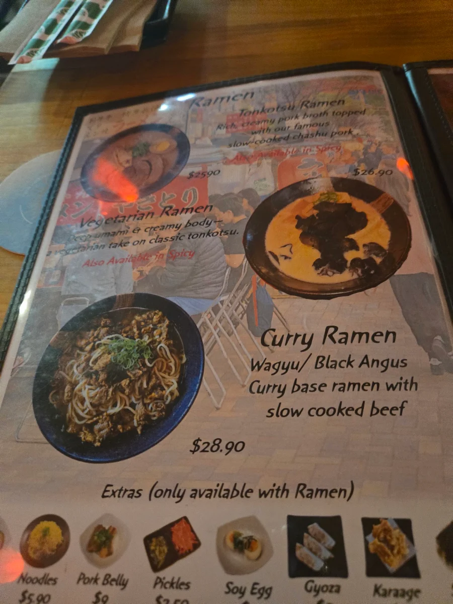 Menu, Yama Zaru Izakaya