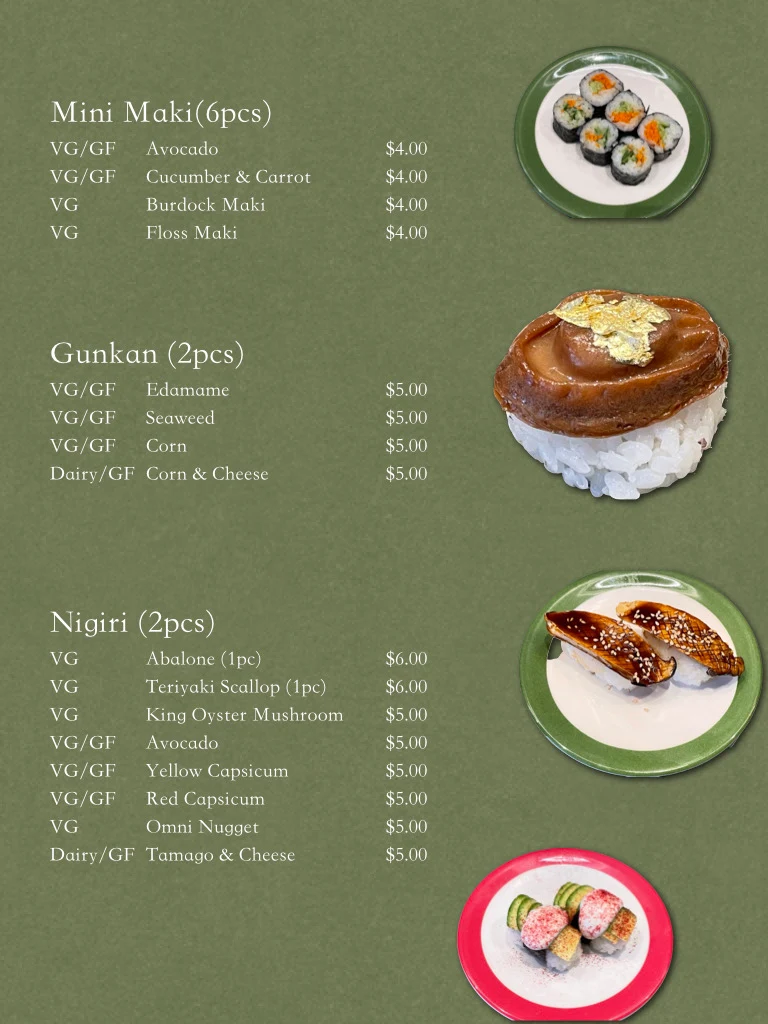 Menu, Midori by Tao's
