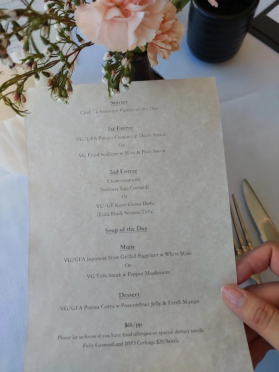 Menu, Midori by Tao's