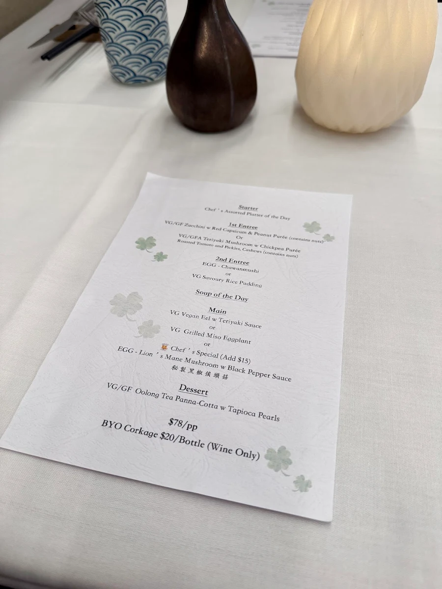 Menu, Midori by Tao's