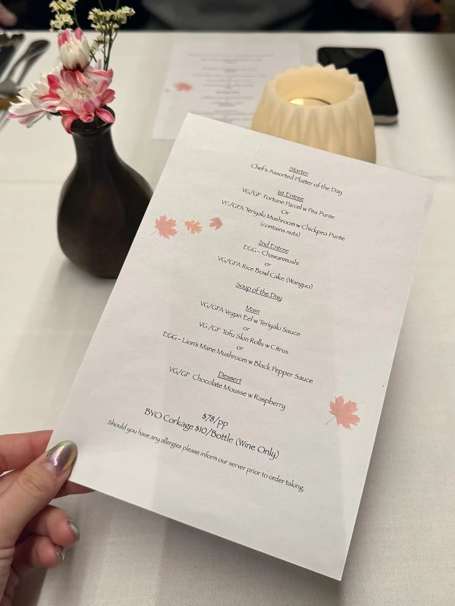 Menu, Midori by Tao's