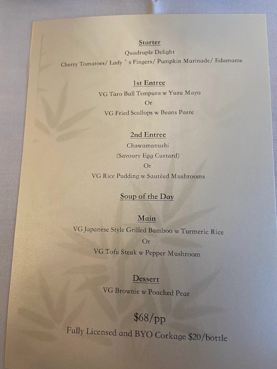 Menu, Midori by Tao's