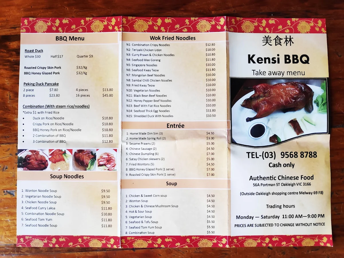 Menu, Kensi BBQ