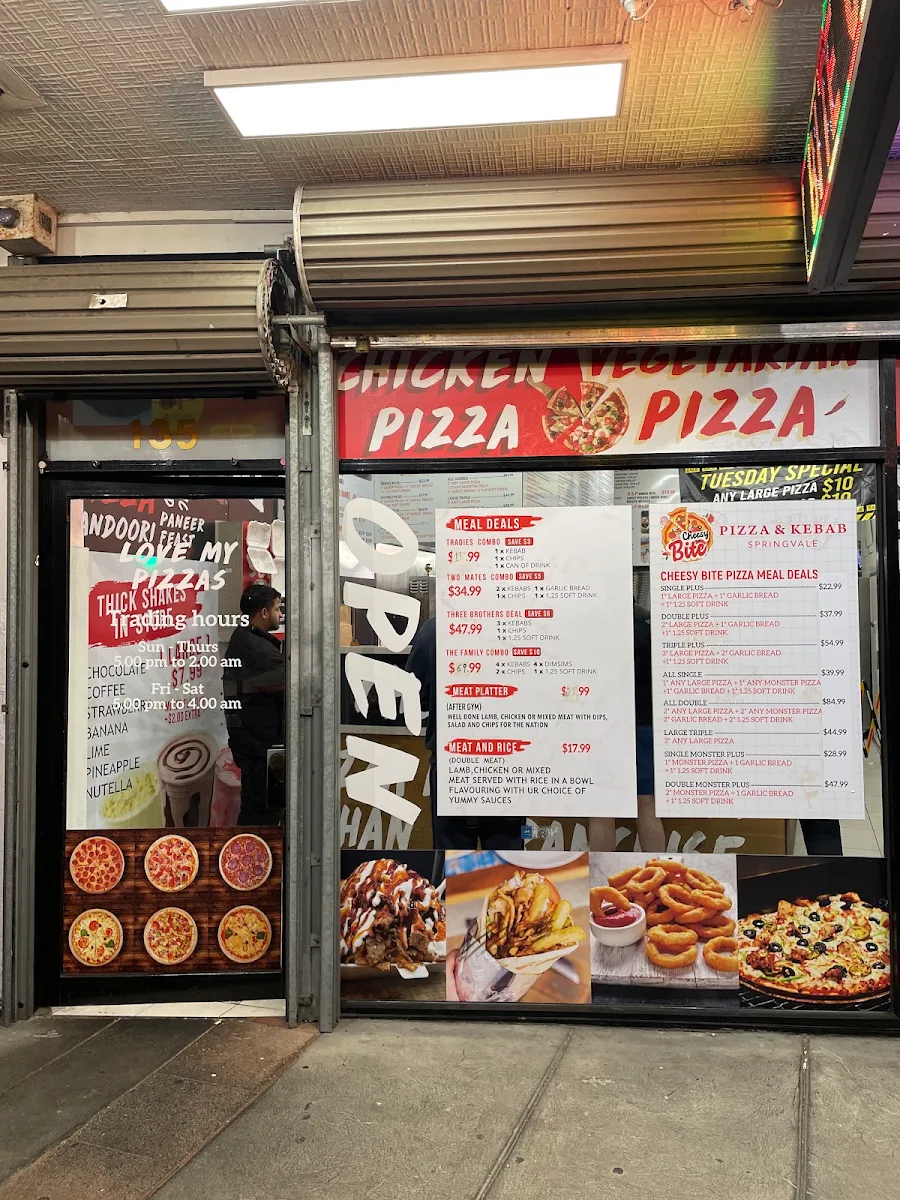 Menu, Cheesy Bite Pizza & Kebab - Springvale