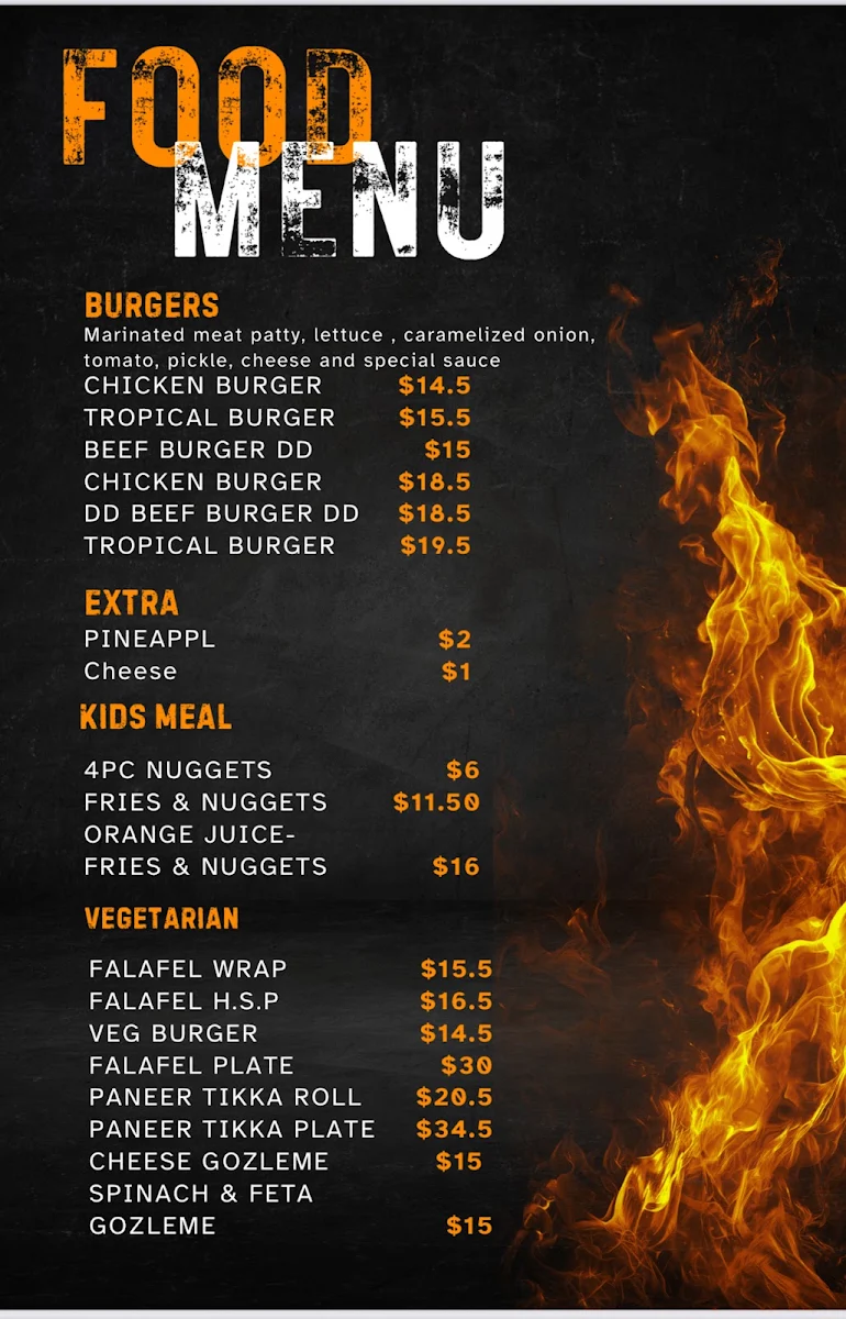 Menu, Grabit Cafe N kebabs