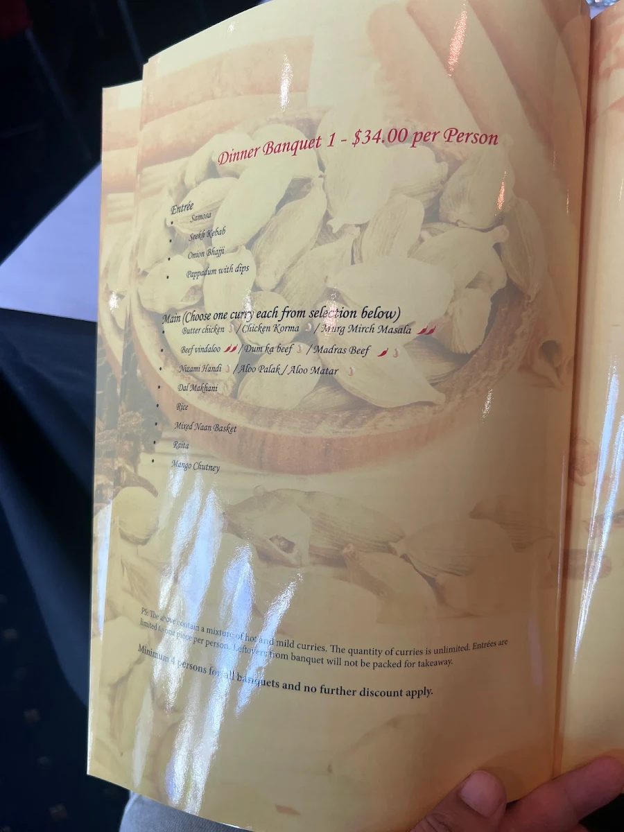 Menu, Masala Hut