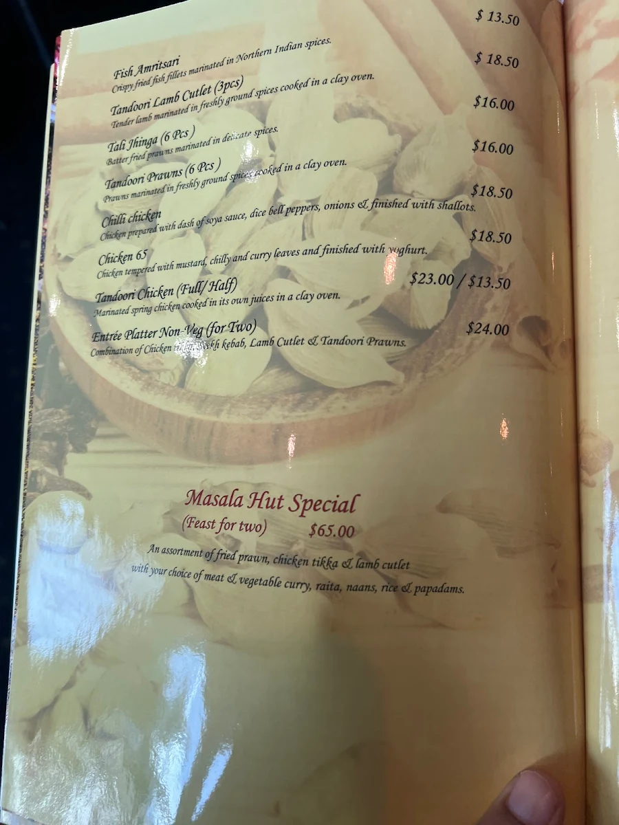 Menu, Masala Hut