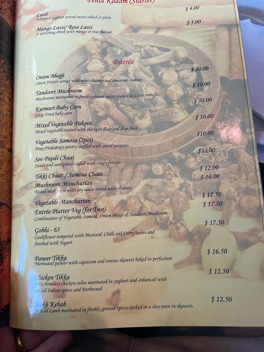 Menu, Masala Hut