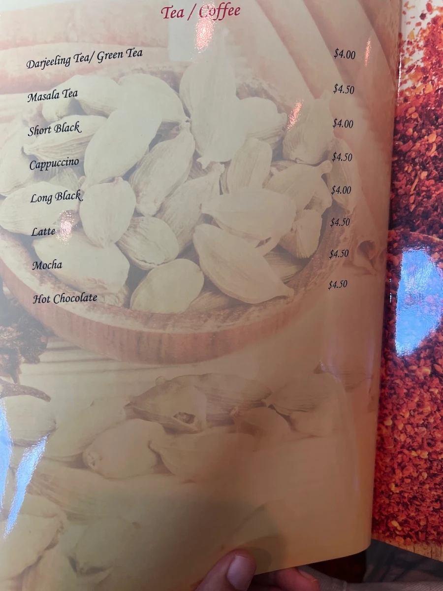 Menu, Masala Hut