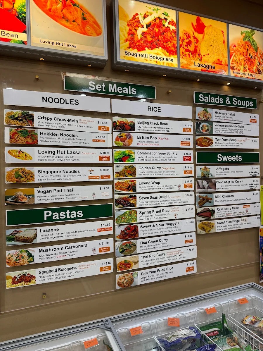 Menu, Loving Hut Brisbane