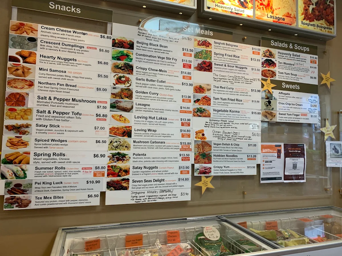 Menu, Loving Hut Brisbane