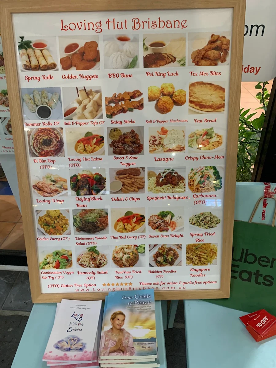 Menu, Loving Hut Brisbane