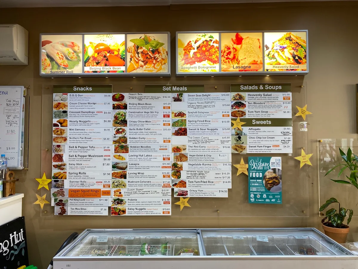 Menu, Loving Hut Brisbane