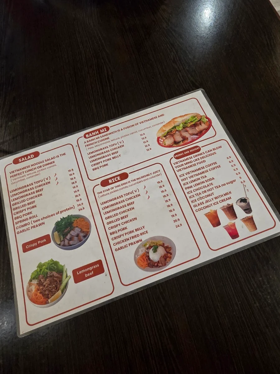 Menu, Pho Siam