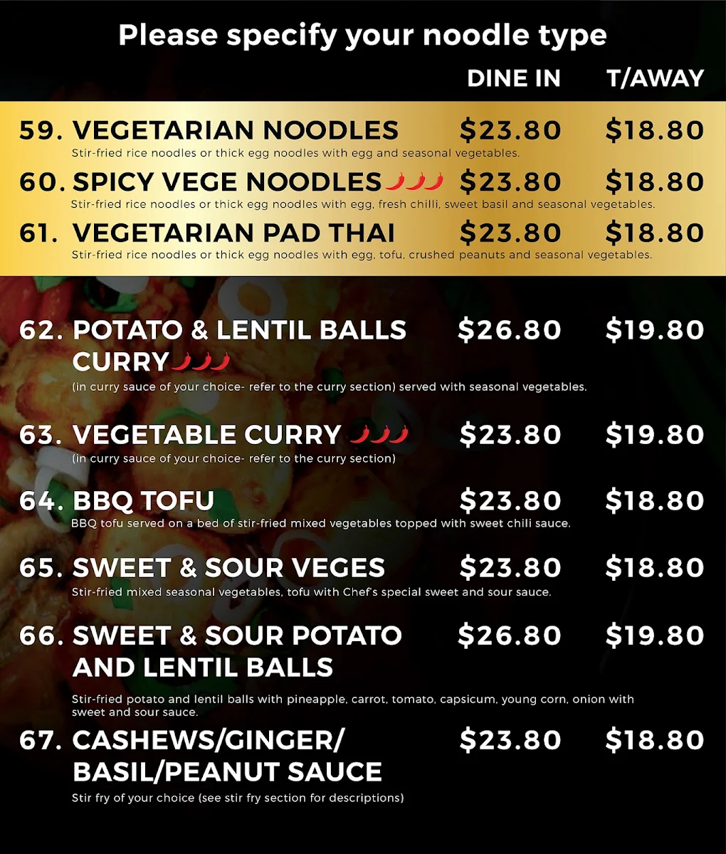 Menu, The Green Mango Thai Restaurant
