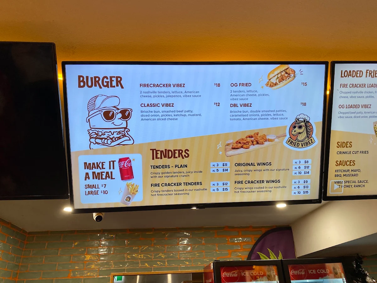 Menu, Fried Vibez Rockdale