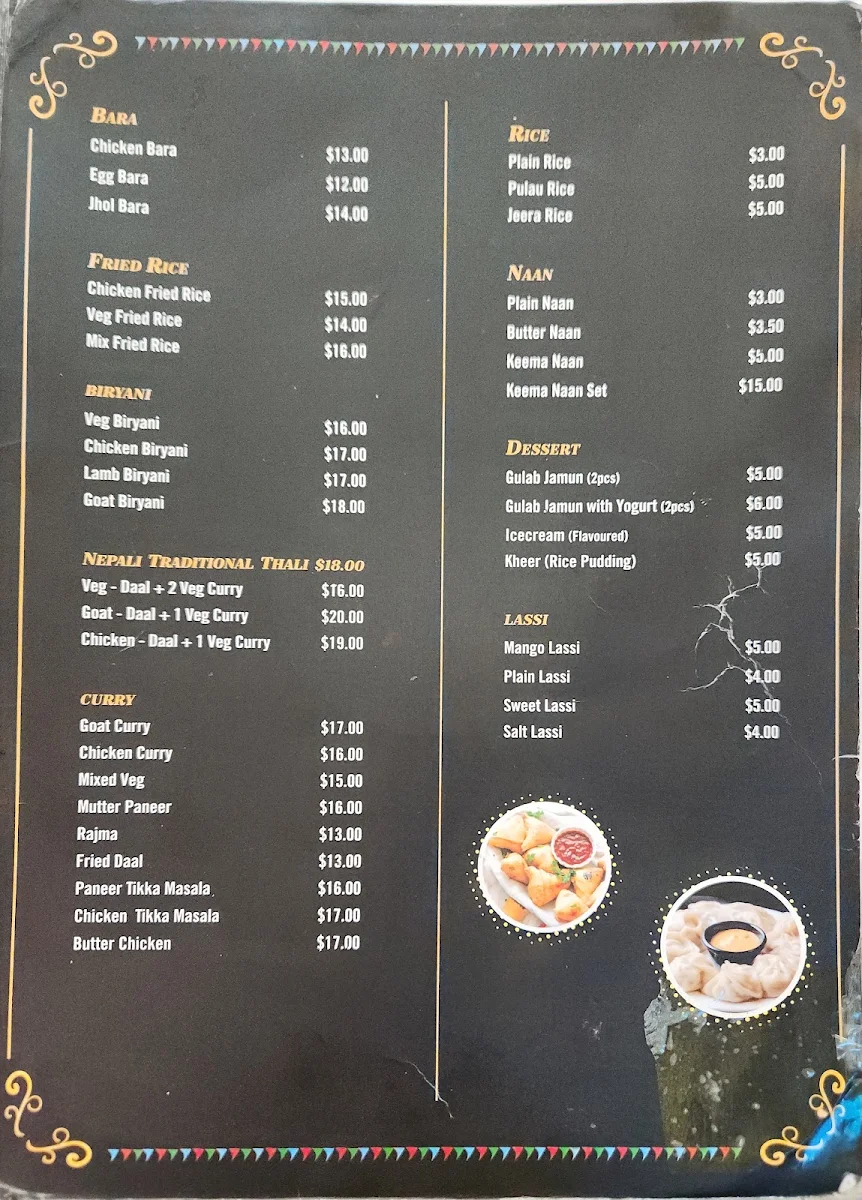 Menu, Third Eye Rooftop Restaurant & Function Centre