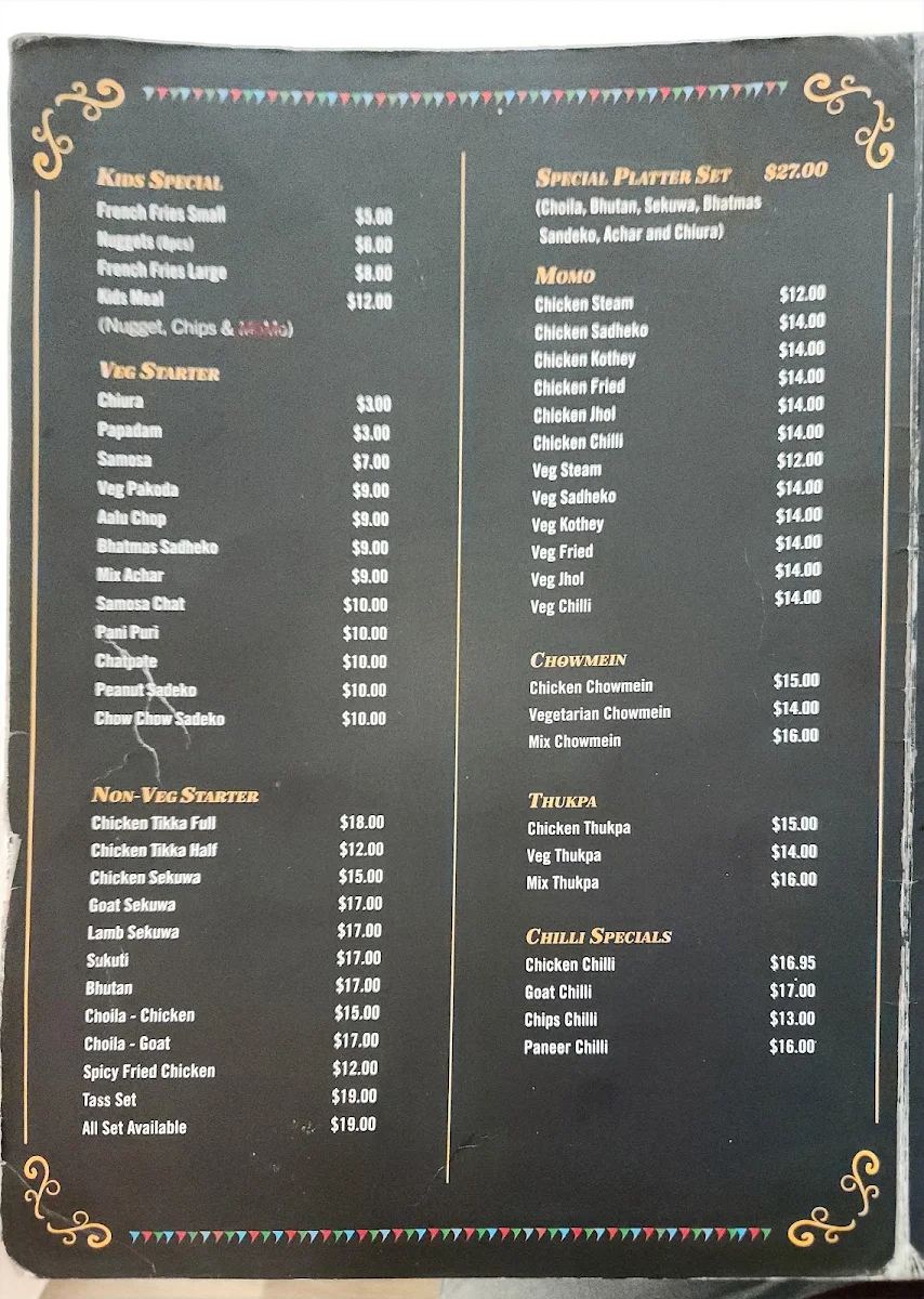 Menu, Third Eye Rooftop Restaurant & Function Centre