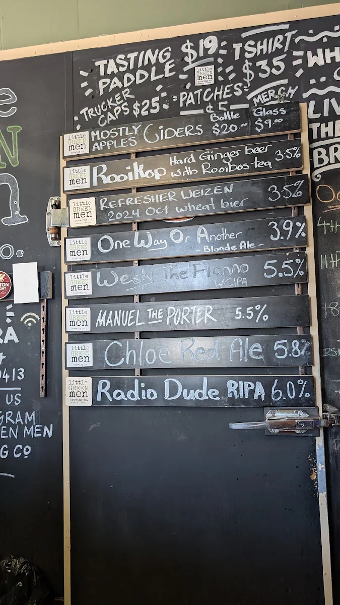 Menu, British Hotel and Little green men brewing co.