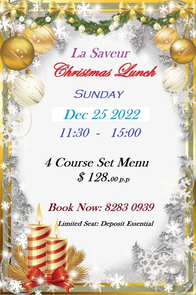 Menu, La saveur French Restaurant