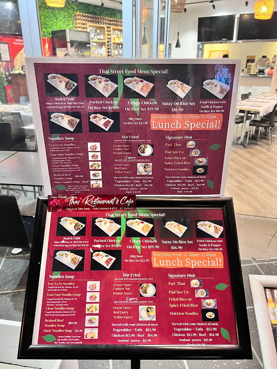 Menu, Niyom Thai Surfers Paradise