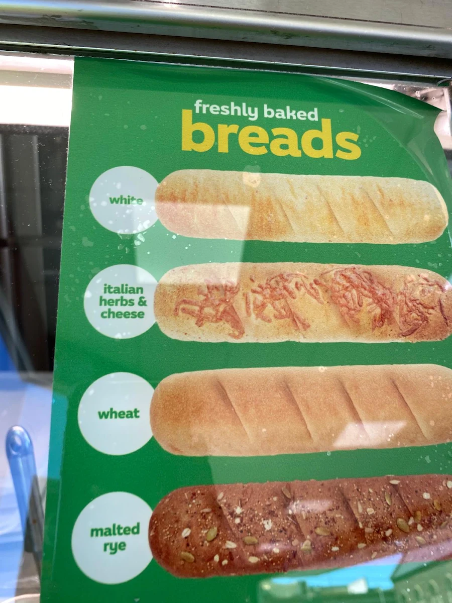 Menu, Subway