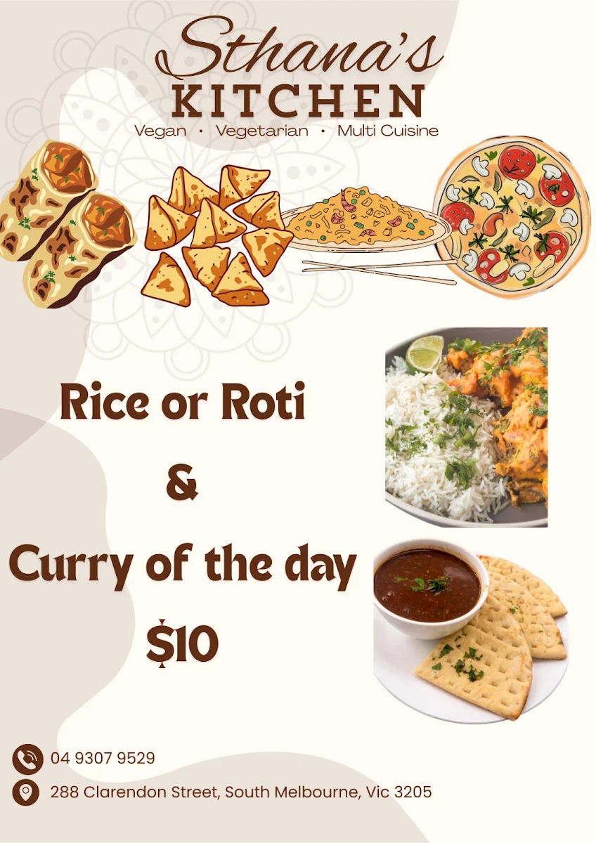 Menu, Sthana's Kitchen