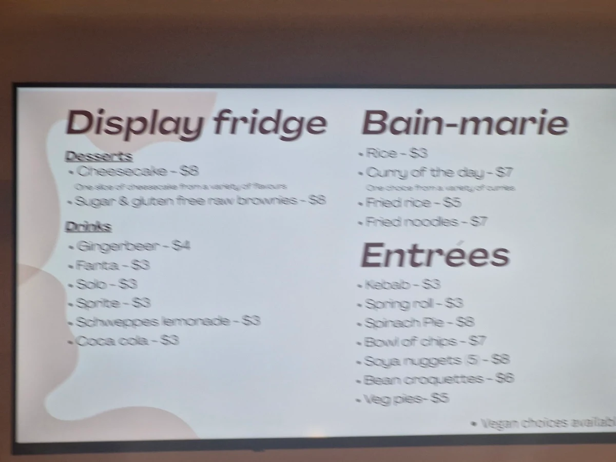 Menu, Sthana's Kitchen
