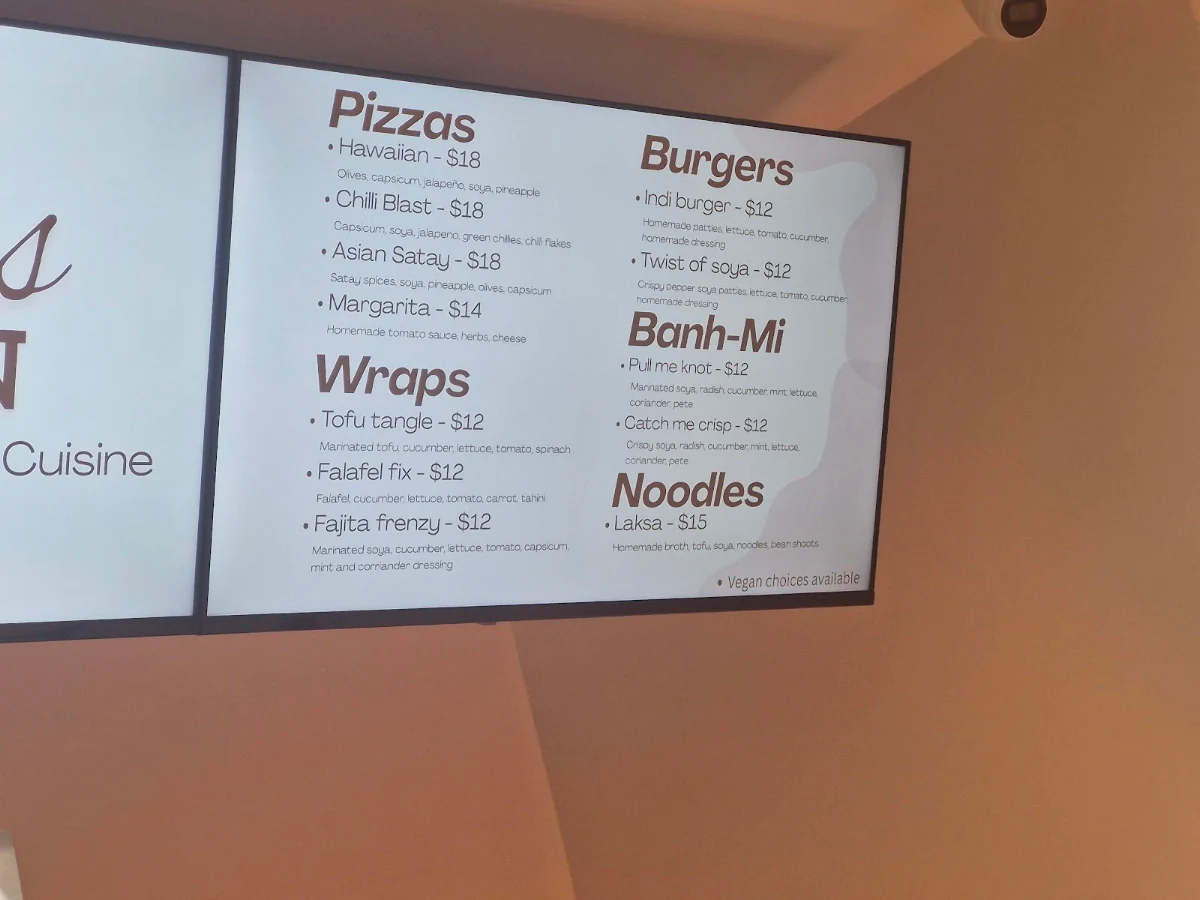 Menu, Sthana's Kitchen