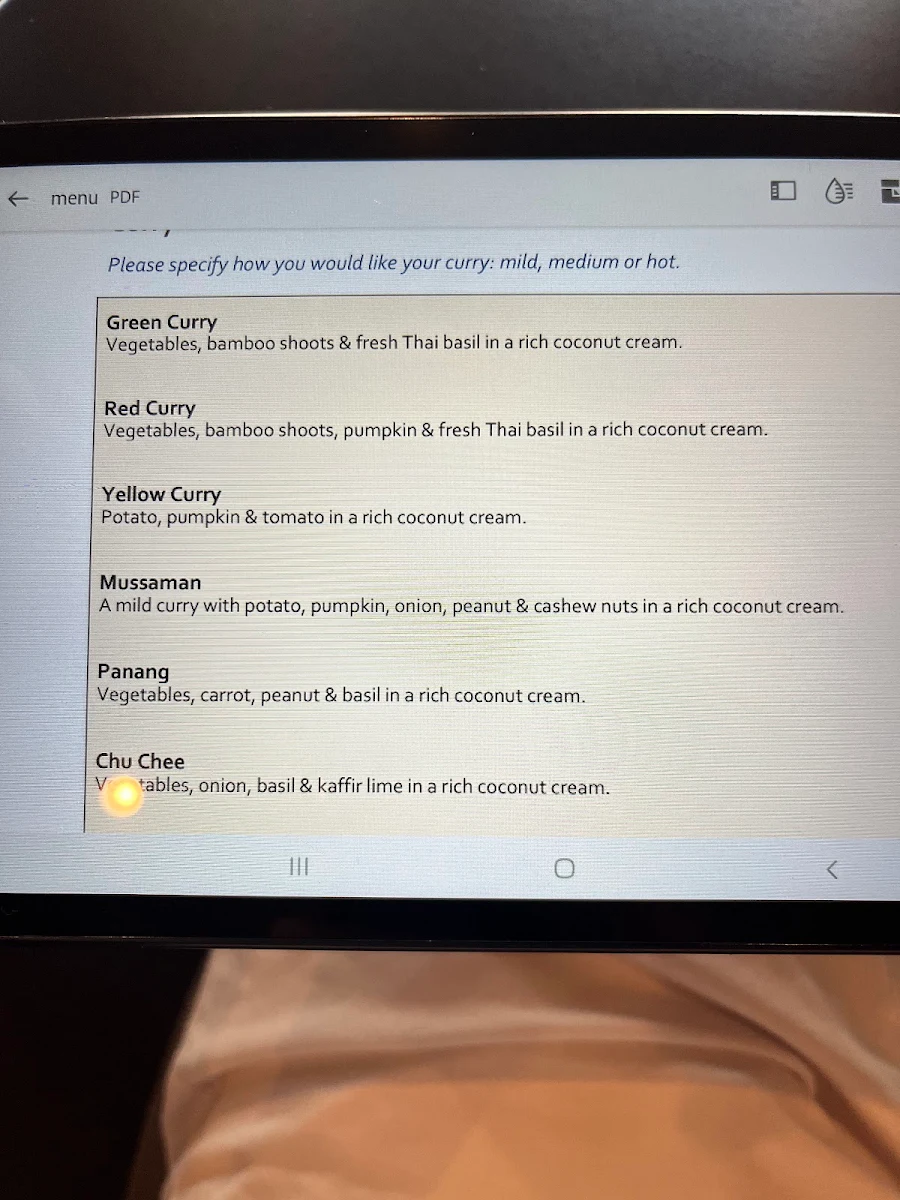 Menu, Simply Thai Restaurant