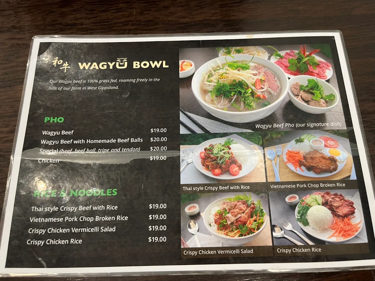 Menu, Wagyu Bowl